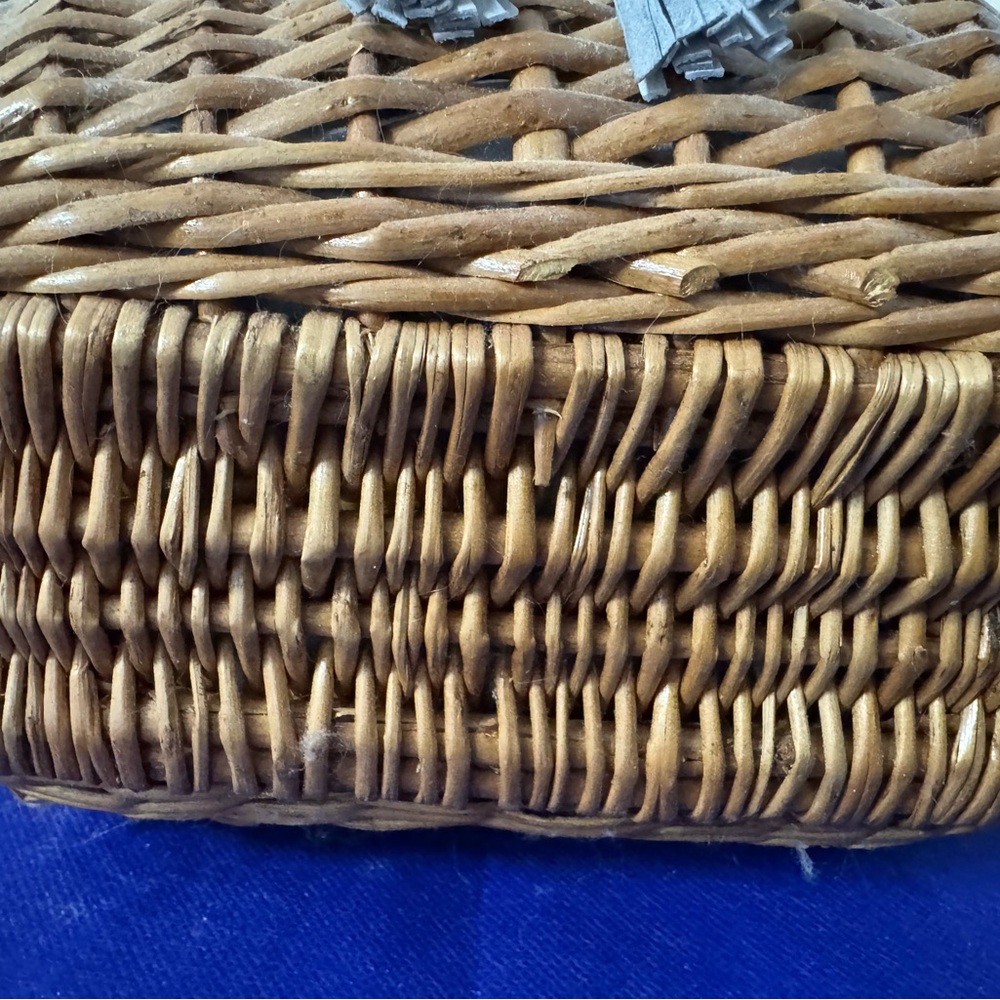 Anya Hindmarch 💯% Authentic Vintage Woven picnic Basket bag w/Handle RARE AHfind - Picture 12 of 12